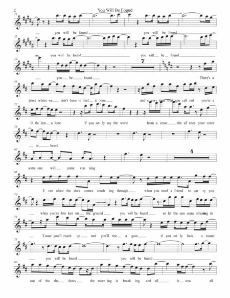 You Will Be Found Original Key Flute Page 2
