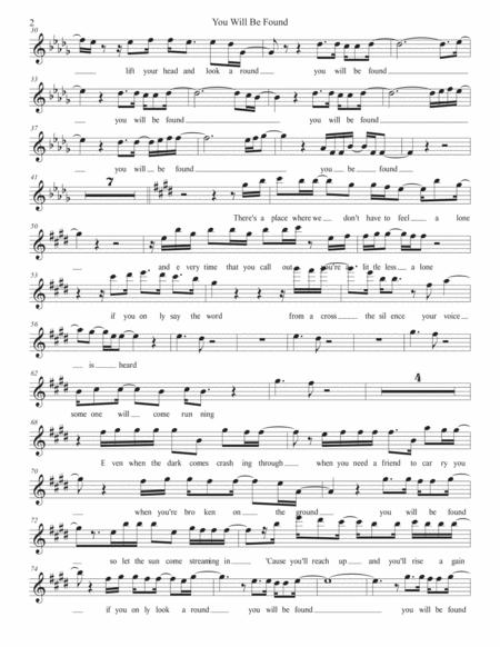 You Will Be Found Original Key Tenor Sax Page 2