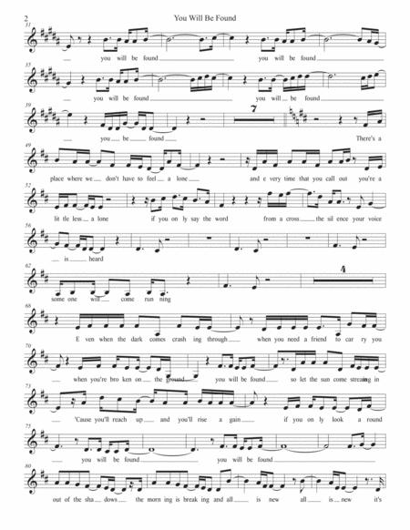 You Will Be Found Original Key Violin Page 2