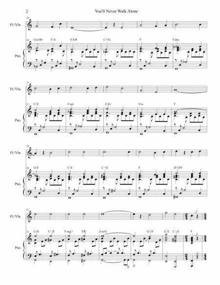 You Will Never Walk Alone For Flute Or Violin Solo And Piano Page 2