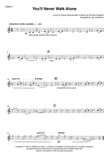 You Will Never Walk Alone For String Quartet Page 2