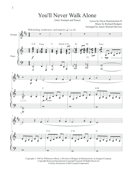 You Will Never Walk Alone Trumpet Piano Page 2