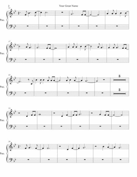 Your Great Name Original Key Piano Page 2
