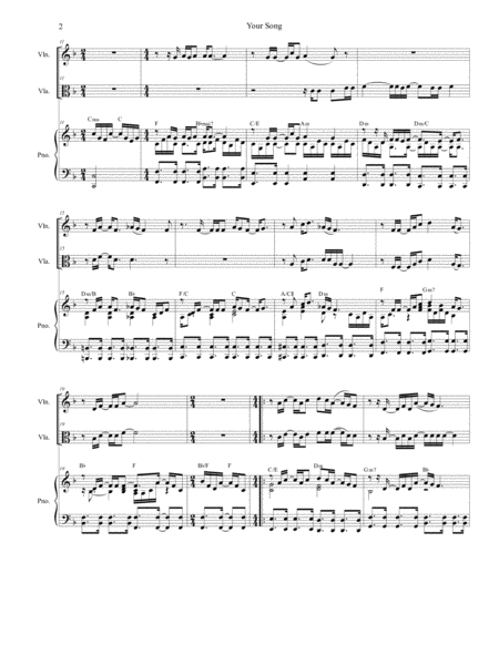 Your Song Duet For Violin And Viola Alternate Version Page 2