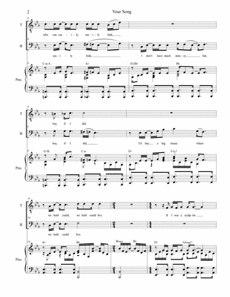 Your Song For 2 Part Choir Tb Page 2