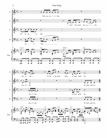 Your Song For Satb Page 2