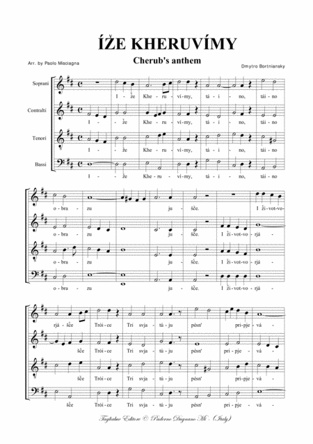 Ze Kheruvmy Cherubs Anthem Dmytro Bortniansky For Satb Choir Page 2