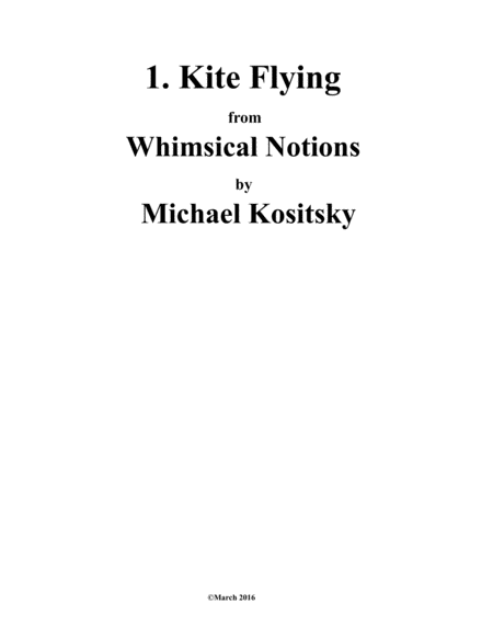 1 Kite Flying Sheet Music