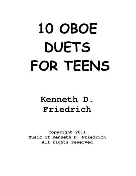 10 Oboe Duets For Teens Sheet Music