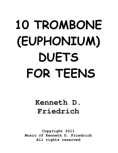 10 Trombone Euphonium Duets For Teens Sheet Music