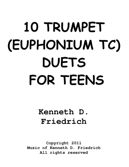 10 Trumpet Duets For Teens Sheet Music