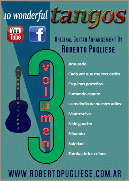 10 Wonderful Tangos For Guitar By Roberto Pugliese Volumen 3 Sheet Music