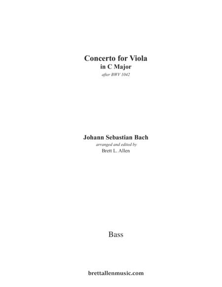 1042h Jsbach Concerto For Viola In C Major Bass Part Sheet Music