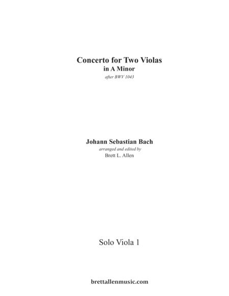 1043c Jsbach Concerto For Two Violas In A Minor Solo Viola 1 Part Sheet Music