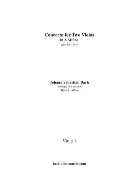 1043e Jsbach Concerto For Two Violas In A Minor Tutti Viola 1 Part Sheet Music