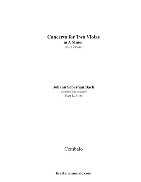 1043h Jsbach Concerto For Two Violas In A Minor Cembalo Part Sheet Music