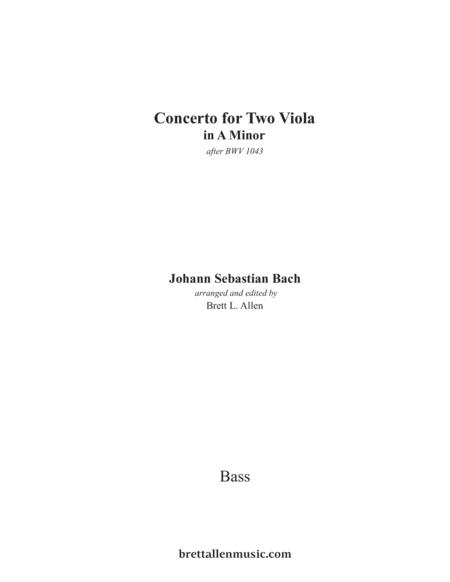 1043i Jsbach Concerto For Two Violas In A Minor Bass Part Sheet Music