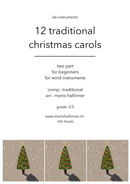 12 Christmas Carols For Eb Instruments Sheet Music