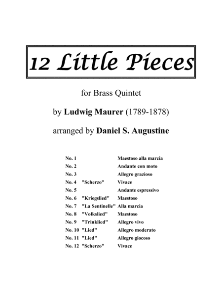 Free Sheet Music 12 Little Pieces