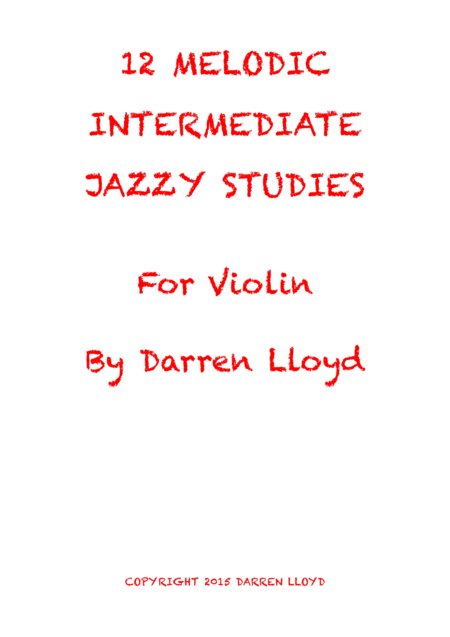 12 Melodic Intermediate Jazzy Studies For Violin Sheet Music