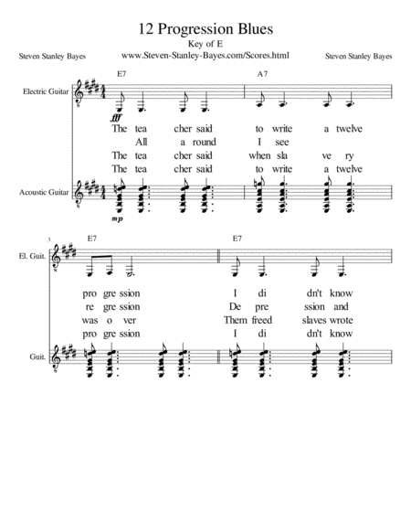 12 Progression Blues Sheet Music