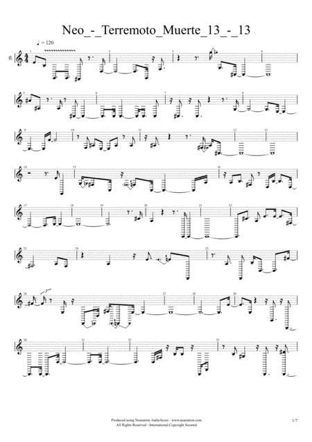 Free Sheet Music 13 Terremoto Muerte