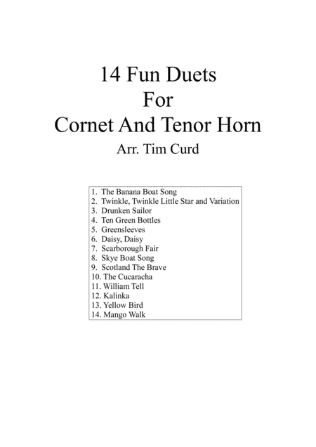 Free Sheet Music 14 Fun Duets For Cornet And Tenor Horn
