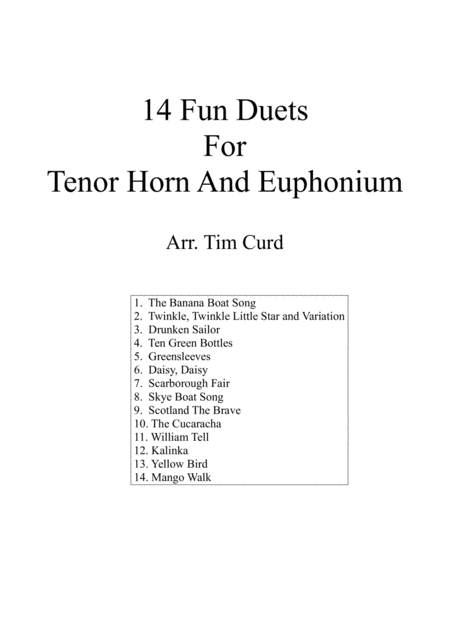 14 Fun Duets For Tenor Horn And Euphonium Sheet Music