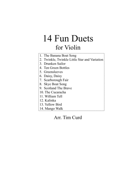 14 Fun Duets For Violin Sheet Music