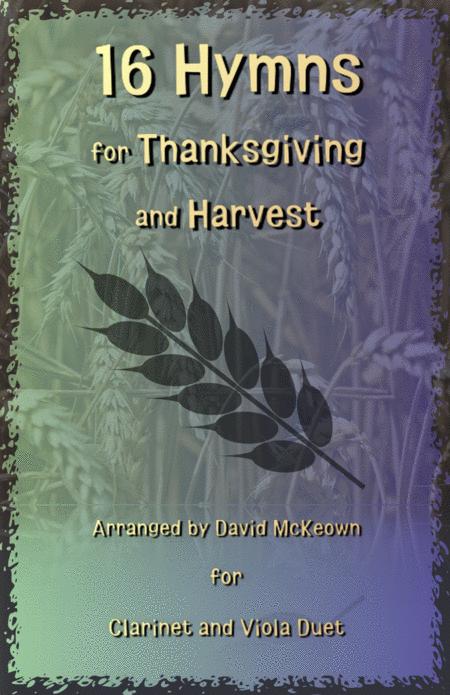 16 Favourite Hymns For Thanksgiving And Harvest For Clarinet And Viola Duet Sheet Music