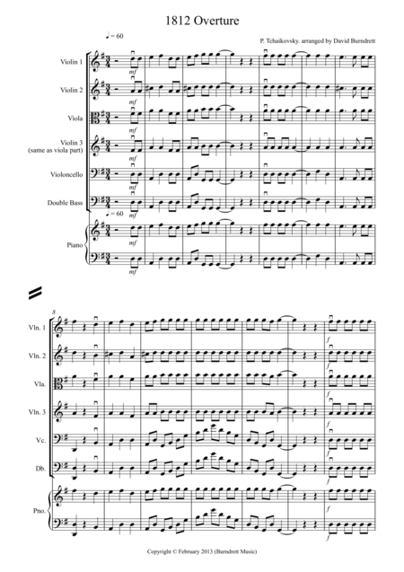 1812 Overture For String Orchestra Sheet Music