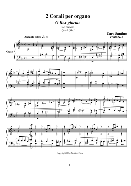 Free Sheet Music 2 Chorales For Organ Cs078