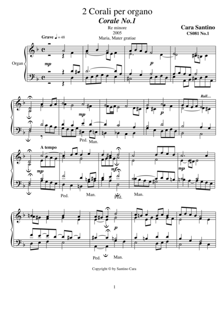 Free Sheet Music 2 Chorales For Organ Cs081