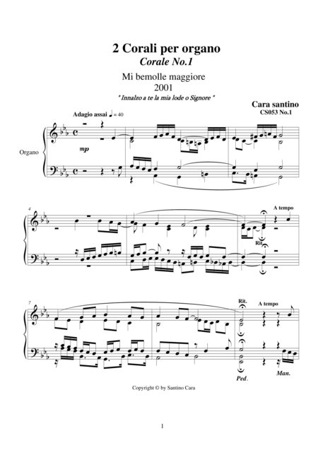 Free Sheet Music 2 Chorales For Organ