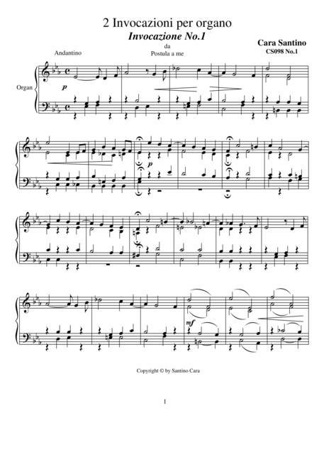 2 Invocations For Organ Cs098 Sheet Music