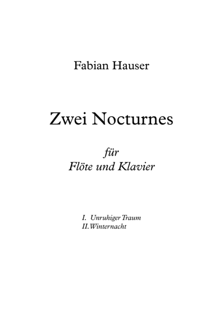 Free Sheet Music 2 Nocturnes For Flute And Piano