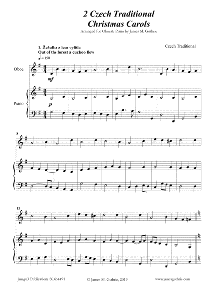 2 Traditional Czech Christmas Carols For Oboe Piano Sheet Music