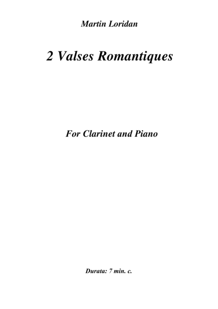 Free Sheet Music 2 Valses Romantiques For Clarinet And Piano