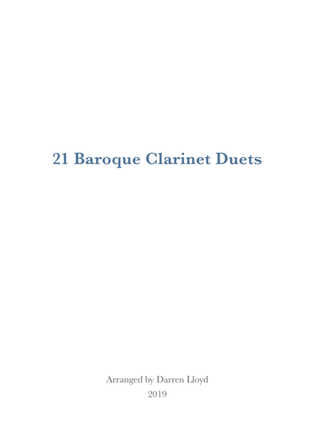 Free Sheet Music 21 Baroque Duets For 2 Clarinets