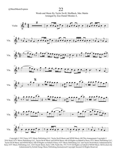 22 For Violin Sheet Music