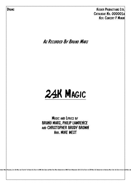 Free Sheet Music 24k Magic Bruno Mars Drums