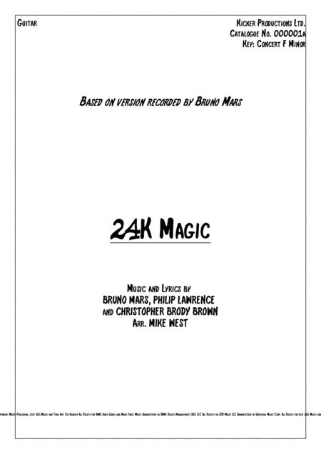 Free Sheet Music 24k Magic Bruno Mars Guitar 1