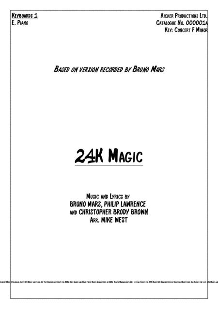 24k Magic Bruno Mars Keyboards 1 Sheet Music