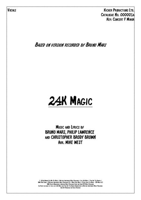 24k Magic Bruno Mars Vocals Sheet Music