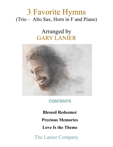 3 Favorite Hymns Trio Alto Sax Horn In F Piano With Score Parts Sheet Music