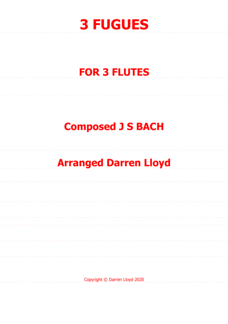 Free Sheet Music 3 Fugues Js Bach Flute Trio