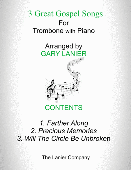 3 Great Gospel Songs For Trombone With Piano Instrument Part Included Sheet Music