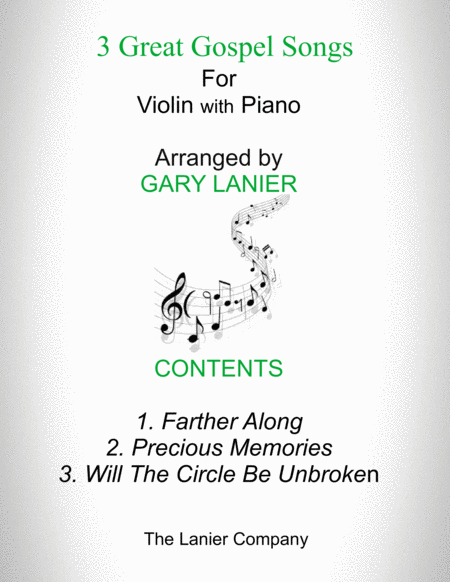 Free Sheet Music 3 Great Gospel Songs For Violin With Piano Instrument Part Included