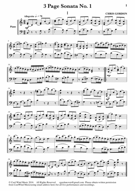 3 Page Sonatas No 1 And No 2 For Piano Sheet Music