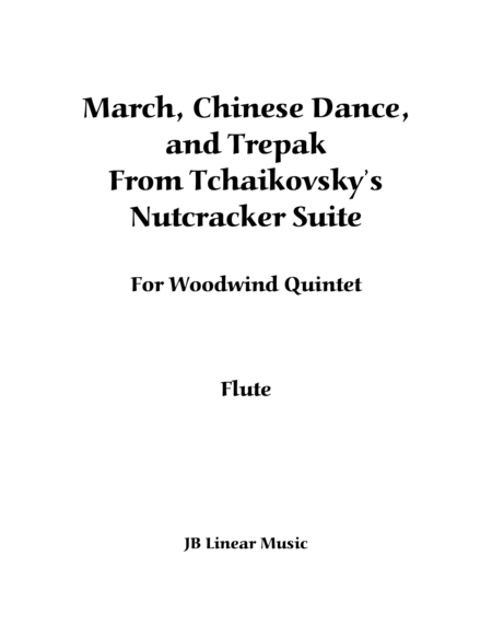 3 Pieces From The Nutcracker For Woodwind Quintet Sheet Music